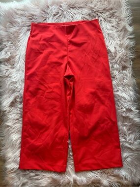 LOFT Women’s Bright Red Wide-Leg Casual Pants